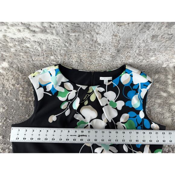 New York Company Plus Sz 18 Dark Floral Print Knee Length Shift Dress Cap Sleeve - Picture 4 of 9